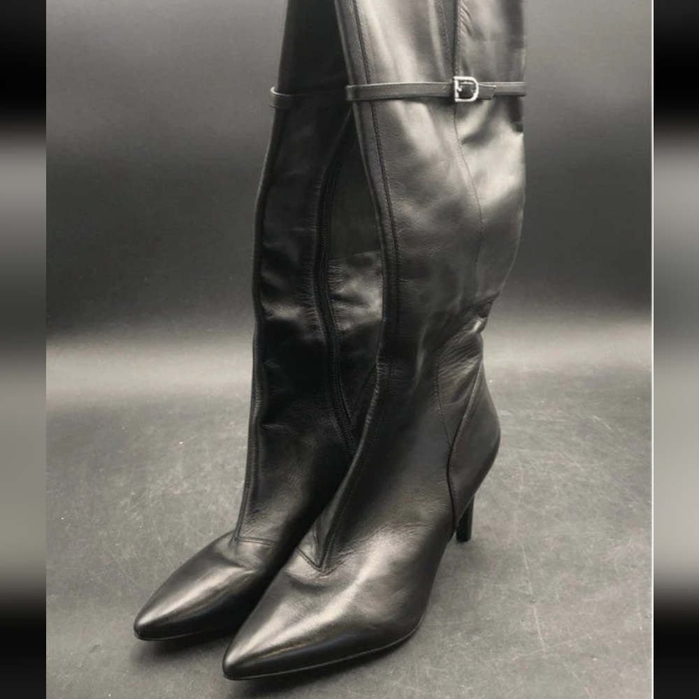 Rockport Elegant Black Leather Heeled Boots